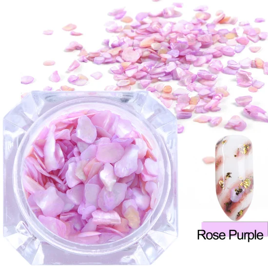 Rose Purple 1 коробка Смешанные 3D неровные Ломтики украшения для ногтей градиентные камни блестки оболочки дизайн блестки стразы маникюр TR733 - Цвет: Rose Purple