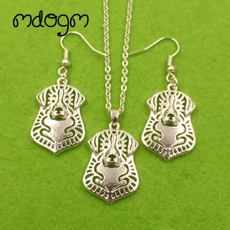 Mdogm Бернская Гора собака животные Ювелирные наборы ожерелье серьги Подвеска для