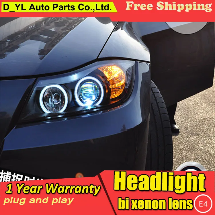 

D_YL Car Styling for E90 318i 320i 325 Headlights 2005-2012 E90 LED Headlight DRL Lens Double Beam H7 HID Xenon bi xenon lens