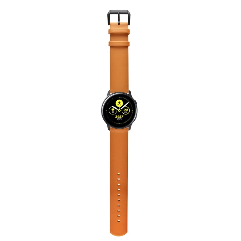 Ремешок кожаный для Samsung Galaxy Watch Active 42 мм Gear S2 классический браслет с черной