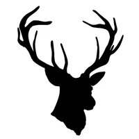 13 516 5cm fashion cool deer head vinyl car styling creative hunting car sticker and decals blacksilver c9 1838