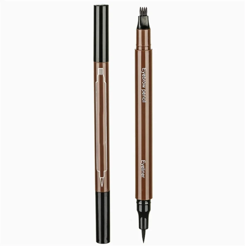 2 в 1 жидкий карандаш для бровей с 4 головками вилка наконечником стойкая к поту