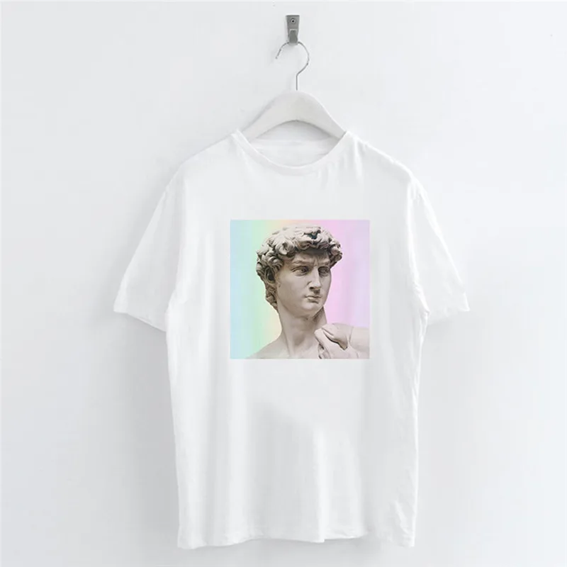 Статуя комиксов женские футболки с коротким рукавом О-образным вырезом Милая