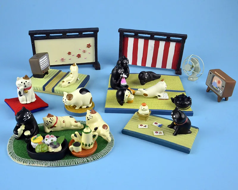 Япония каваи мультфильм Животные go picnic миниатюрный Сакура экран дерево лужайка пень Горячая весна татами Дерево отверстие Свадебная мебель игрушка