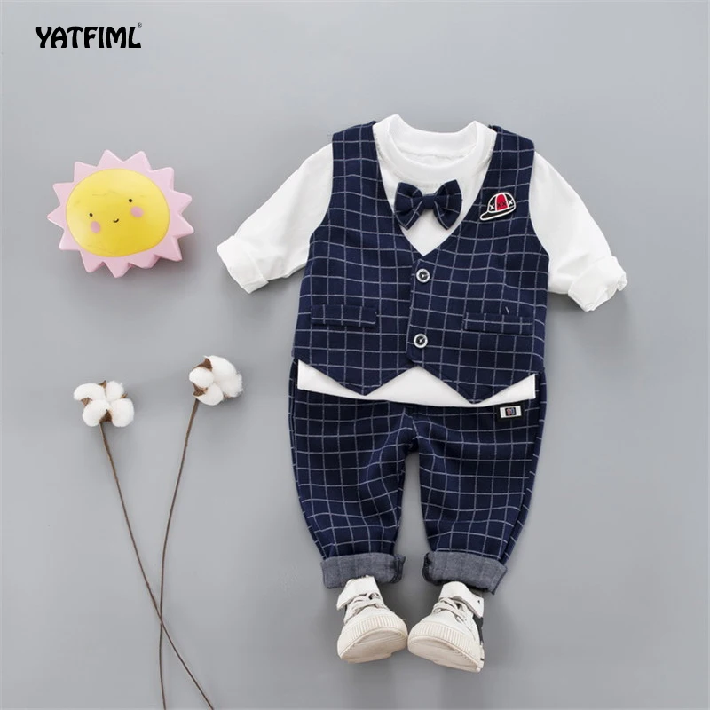 YATFIML весенне осенний Новый британский ветрозащитный Детский костюм для
