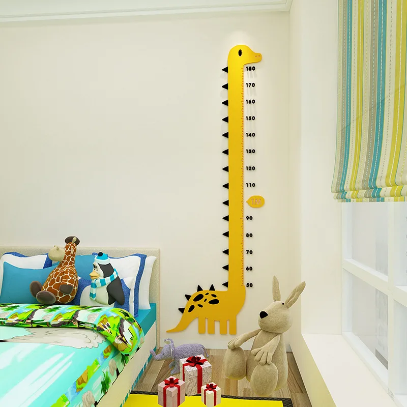 Акриловые пластиковые наклейки на высоту 3d Самоклеящиеся стену с динозавром