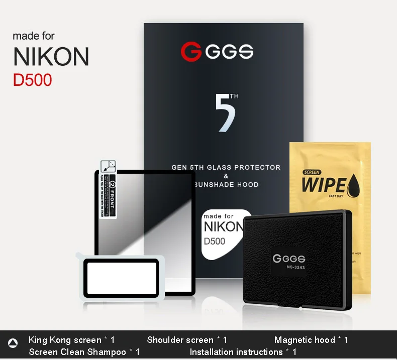 GGS пятое поколение для NIKON D500 LARMOR экран камеры защитная пленка экран металлическая рамка встроенное оптическое стекло
