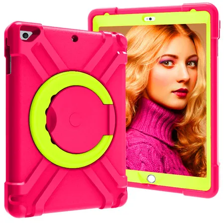 Rose Green Чехол для ipad 9,7 funda 360 Вращающийся на противоударный прочный защитный чехол для ipad Air 1 2/ipad pro 9,7 - Цвет: Rose Green