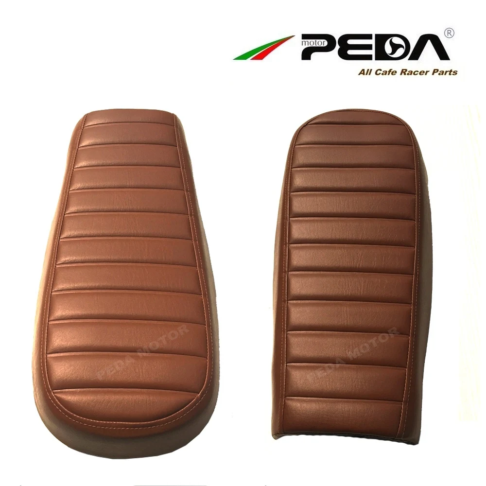 D11 ПЕДА 53 см плоский Cafe Racer сиден коричневый ретро схватка ремонт сиденья для