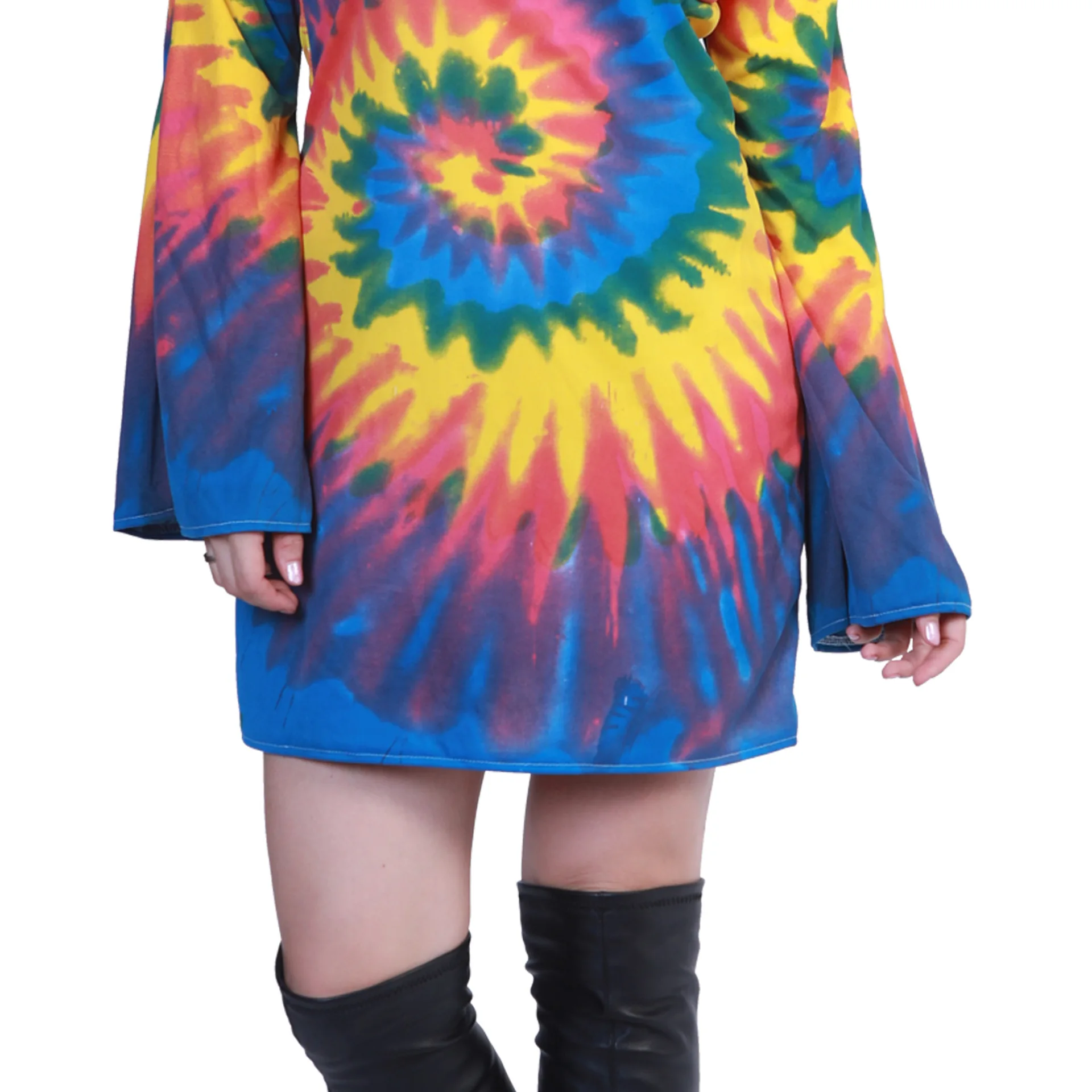 70s сексуальный Groovy любовь и мир мощный цветок для взрослых женщин наряд в стиле