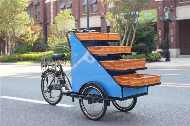 Электрический Грузовой t ricycle Еда тележка для велосипеда цветочниц на свадьбе
