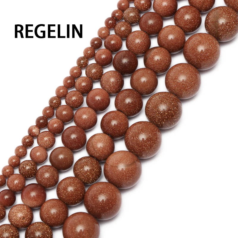 

Бусины REGELIN, оптовая продажа, бусины из золотистого кварца, зеленого авантюрина 4 мм, 6 мм, 8 мм, 10 мм, 12 мм, 14 мм, бусины россыпью «сделай сам», Юв...