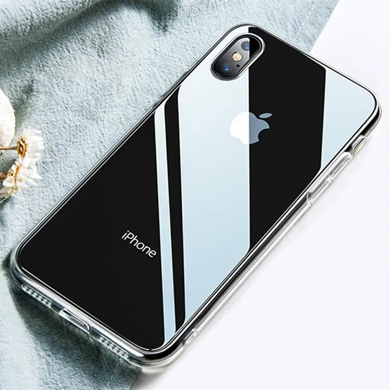Ультра тонкий прозрачный силиконовый чехол для iPhone XS Max бампер на телефон Корпус 5