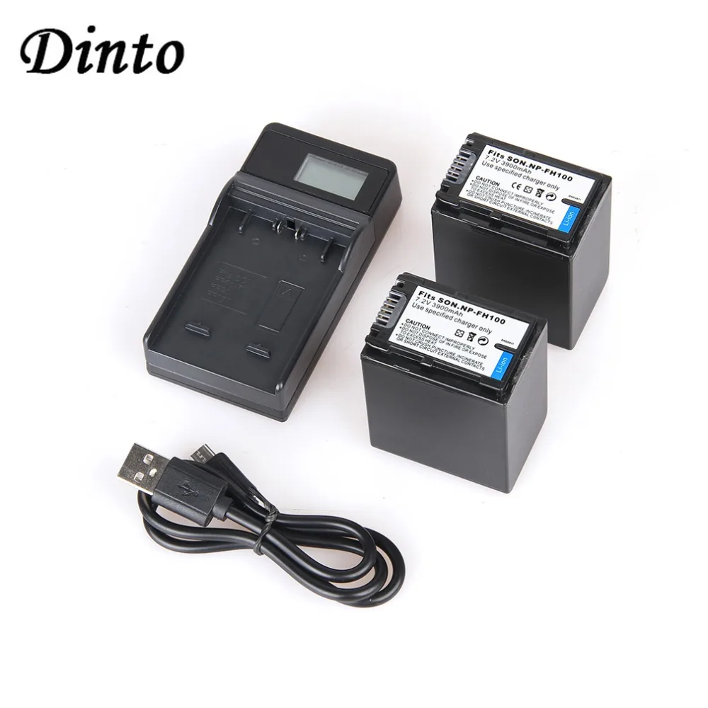 DINTO 2 шт. NP FH100 NPFH100 Камера Батарея + ЖК дисплей Дисплей USB Зарядное устройство для Sony