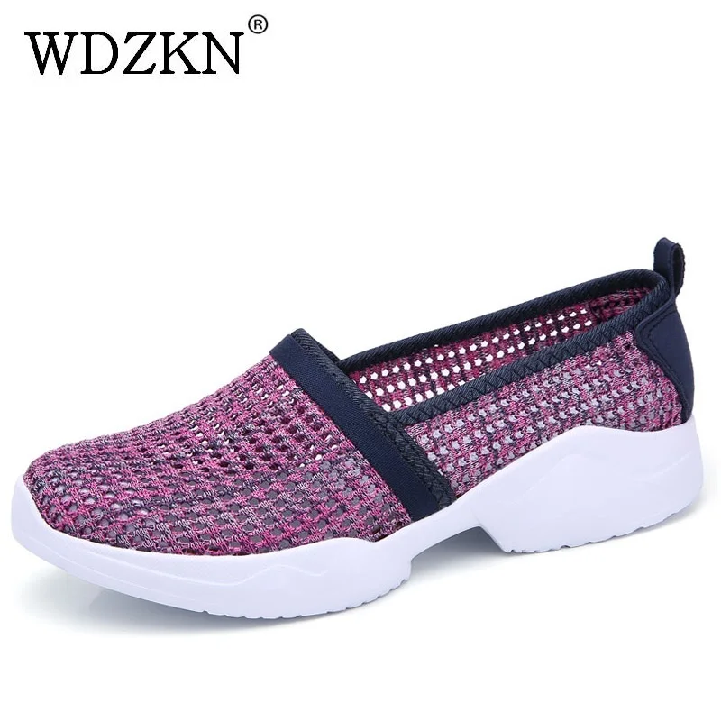 

Кроссовки WDZKN женские без шнуровки, удобная легкая дышащая сетчатая обувь на плоской подошве, лето 2021