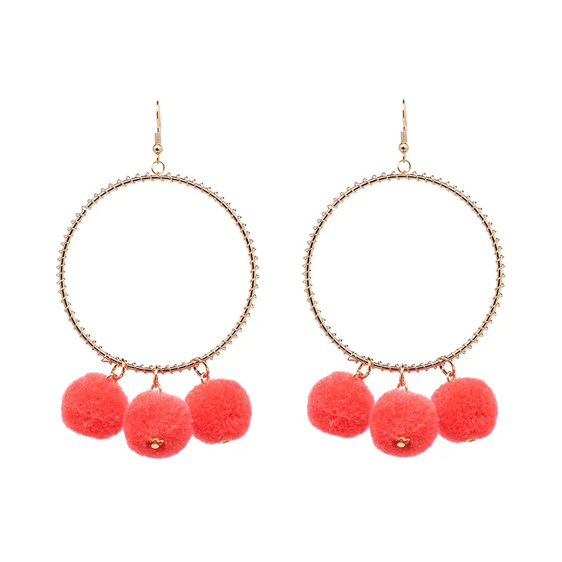 Модные подвесные серьги "Трендовые меховые персональные ручные изделия 2017 Новый стиль популярные очаровательные женские"