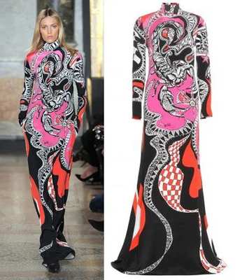 Женское винтажное трикотажное платье длинное эластичное модельное с длинным