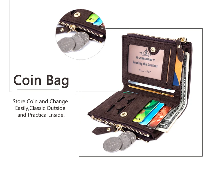 New RFID Blocking Protection Anti-Theft Scan Men Biflod Short Wallet Zipper Coin Case Pouch Casual PU Leather Money Purse Hot