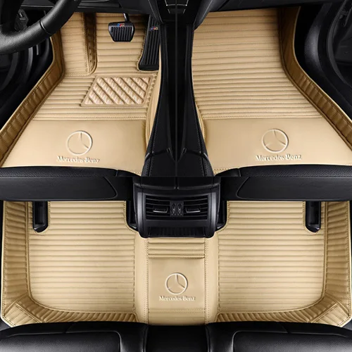 Beige Пользовательские автомобильные коврики для Mercedes Benz все модели A B C E S класс W204 W205 W211 W212 W213 CLA GLC ML GLA GLE GL GLK с логотипом - Название цвета: Beige