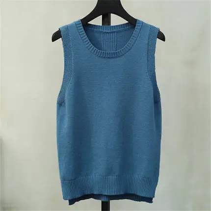 knitted vest New OL Loose Casual 2018 Spring Autumn Women Vest Wool Sweater Vests Poullovers Sleeveless V Neck Female a23 | Женская