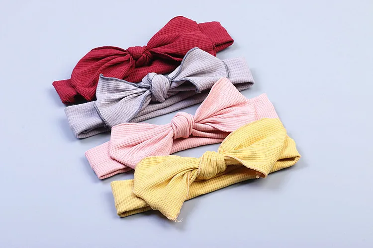 4 pcs/lot New Baby Headband Cotton Bow Kids Girls Headwear Children Hair Accessories Shower Gift Infant Supplies |
