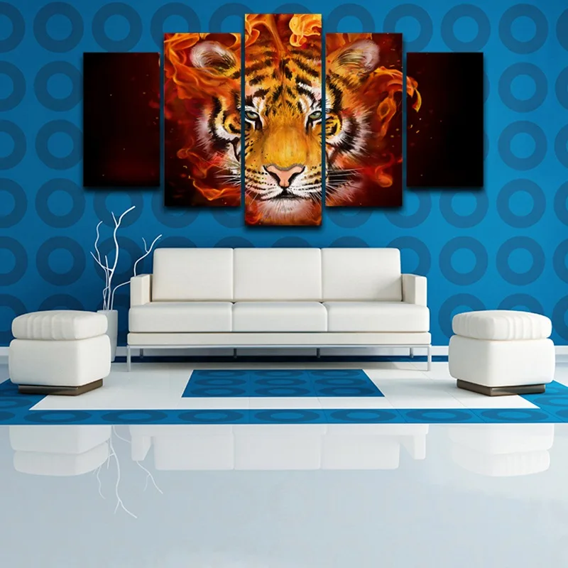 Artistic Print Drawing on Canvas Framed wall art pictures Spray Oil Painting Decoration Printed Decor for home Tiger Head AE0473 | Дом и сад