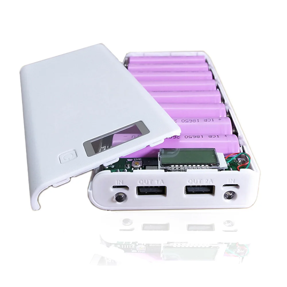 Горячая распродажа 5 в двойной USB 8*18650 внешний аккумулятор зарядное устройство DIY