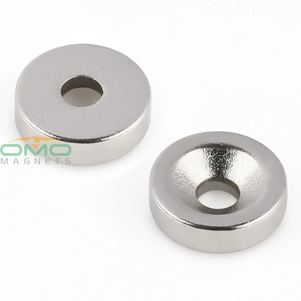 OMO Magnetics New 6pcs Super Strong Round Neodymium Countersunk Ring Magnets 10mm x 3mm Hole: Rare Earth N50 | Обустройство дома