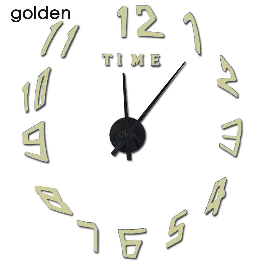 wall clock golden Saat часы, настенные часы reloj часы de pared duvar saati настенные часы светящиеся klok современный дизайн настенные часы 3d lar - Color: wall clock golden