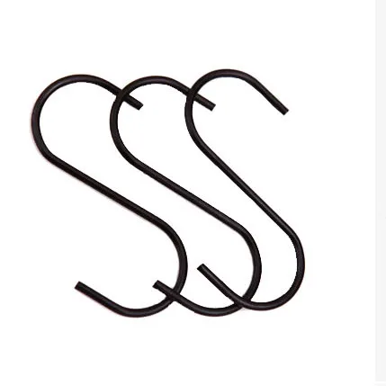 

9 шт./лот, черные универсальные многофункциональные крючки из нержавеющей стали типа S, S-образные дверные крючки