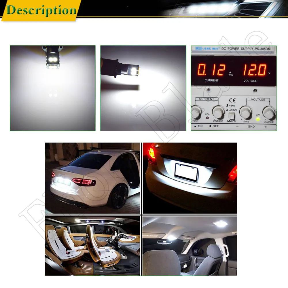 Светодиодная лампа t10 led w5w для стайлинга автомобиля 2 шт. 12 В 24 3030 smd W5W 5W5 светильник