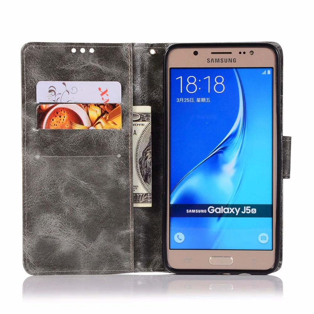 Модный чехол-кошелек для samsung Galaxy J1, J3, J5, J7, J120, J310, J510, J710, сумка для телефона с подставкой, Ретро стиль, PU кожаный чехол-книжка