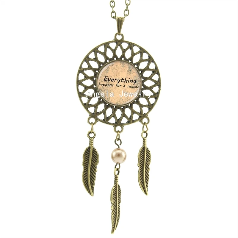 2017 Мода Стиль ожерелье с цитатой все происходит по какой то причине ювелирные