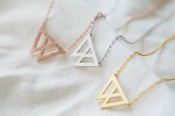 Женское треугольное ожерелье с подвеской покрытое розой|fashion necklace|necklace fashionnecklace free shipping |