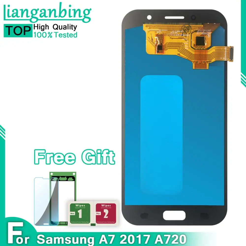ЖК дисплей Super AMOLED для Samsung Galaxy A7 2017 A720 A720F A720M сменный с сенсорным экраном и