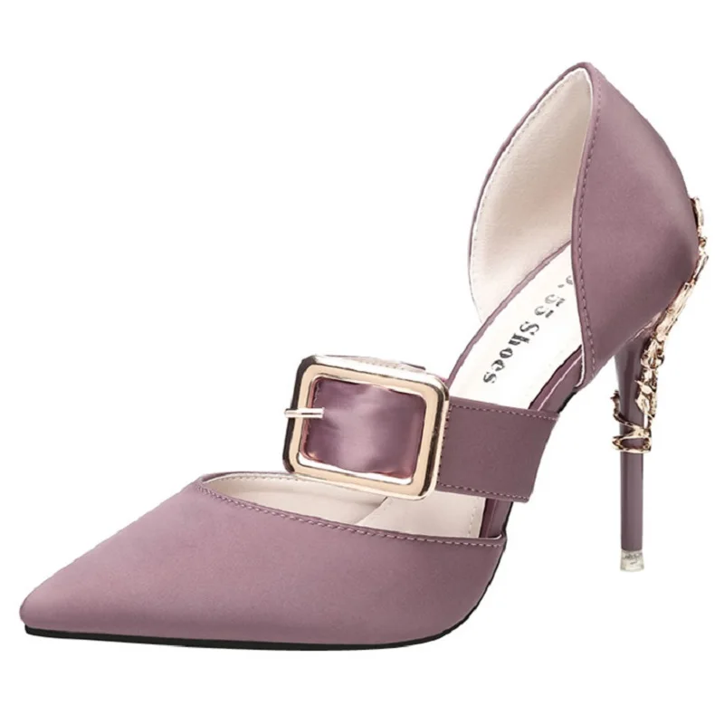 Женские сандалии с пряжкой на ремешке из лакированной кожи шпильках закрытым