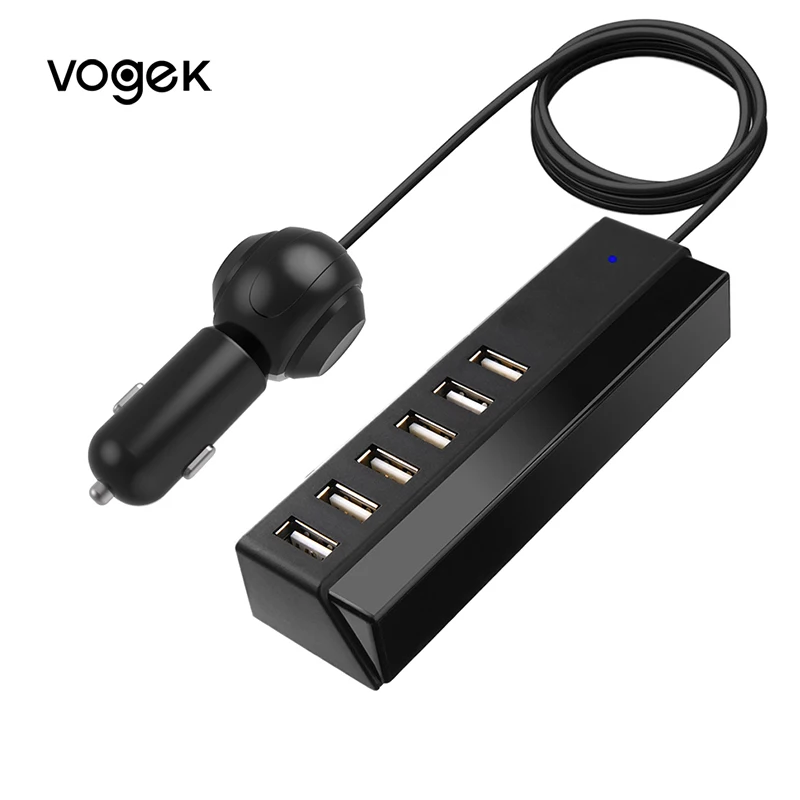 Автомобильное зарядное устройство Vogek USB 6 портов Мобильный телефон адаптер
