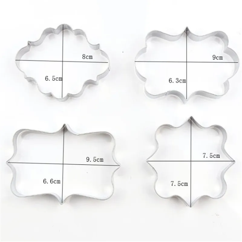 4pcs 4 шт. нержавеющая сталь благословение рамки печенья резак набор форма для свадебного торта кухня Sugarcraft выпечки помадка, кондитерские изделия инструменты - Цвет: 4pcs