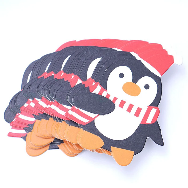 50 шт Дети Санта Клаус Пингвин леденец Рождественская бумажная открытка конфеты