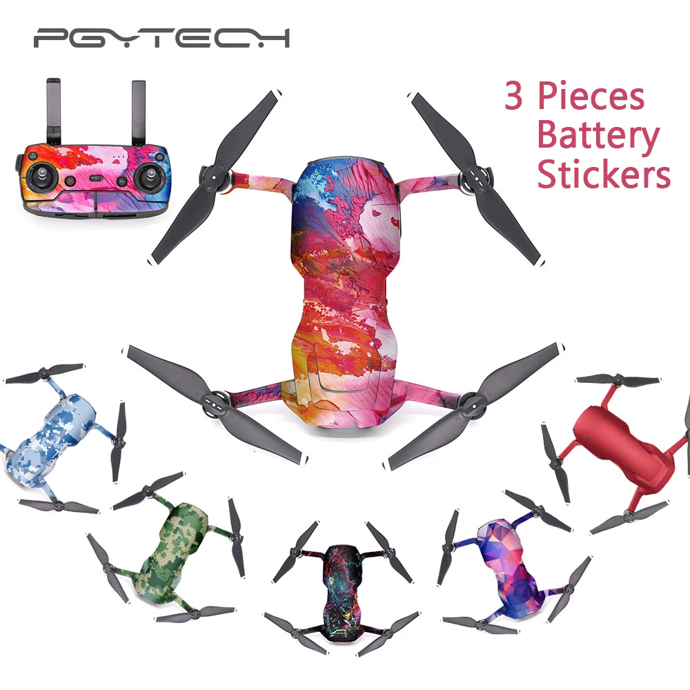 PGYTECH наклейки на кожу всего тела для MAVIC AIR body+ RC+ 3 шт. наклейки на игрушки с аккумуляторами Водонепроницаемая Защитная пленка для DJI Mavic Air Drone