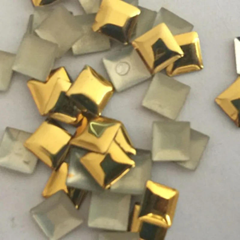 1440 шт/10 брутто 5*5 мм золотые пирамидальные заклепки из алюминия с плоской задней частью, наклеивающиеся на ткань, для трансфера тепла DIY Punk Rock Spikes.