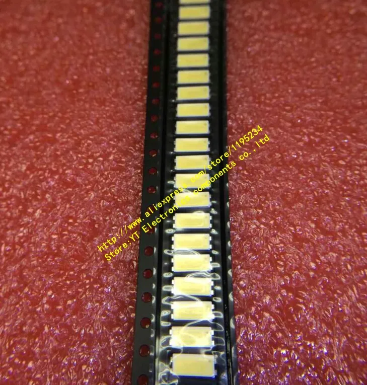 100 шт./лот 7030 SMD LED холодный белый 1 Вт Холодный 6 в двойной чип супер яркий 90 лм ма