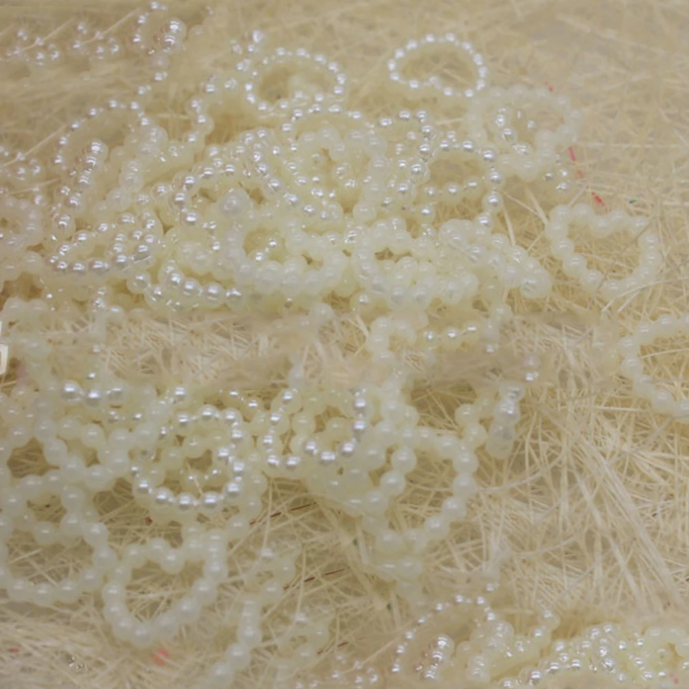 100 Pcs Crafts Wedding Garment Rounded Scatter Heart Shape ABS Imitation Pearl Clothing Decoration DIY Loose | Дом и сад