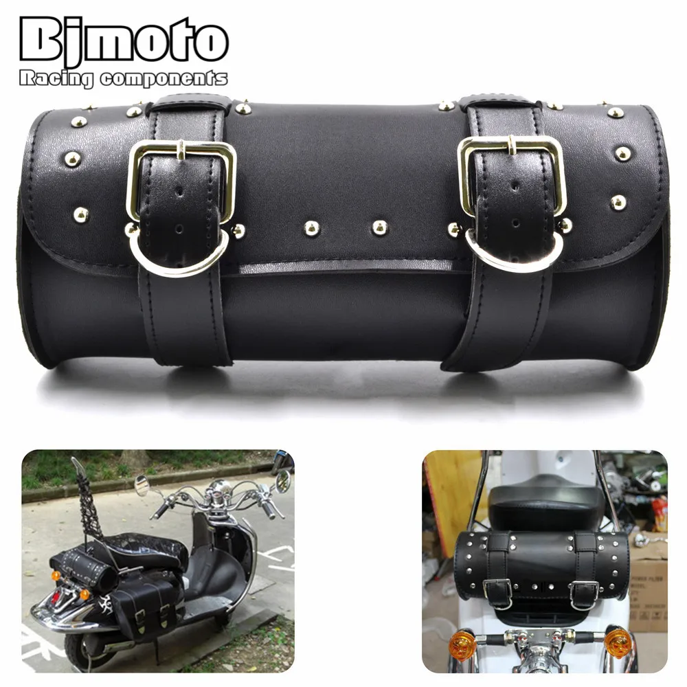 BJMOTO черная мотоциклетная седельная сумка Боковая Сумка из искусственной кожи сумка для инструментов в рулоне мотоциклетная седельная сумка для Harley Sportster Touring