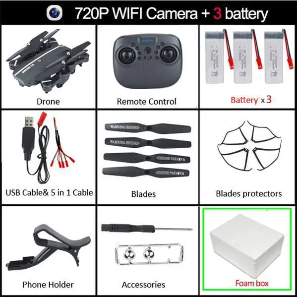 8807 Вт wifi FFV RC Дрон складной Квадрокоптер с дистанционным управлением селфи Дроны с 720P HD 2.0MP камерой Дрон игрушки VS visuo xs809hw - Цвет: 20mp wifi cam 3 BAT