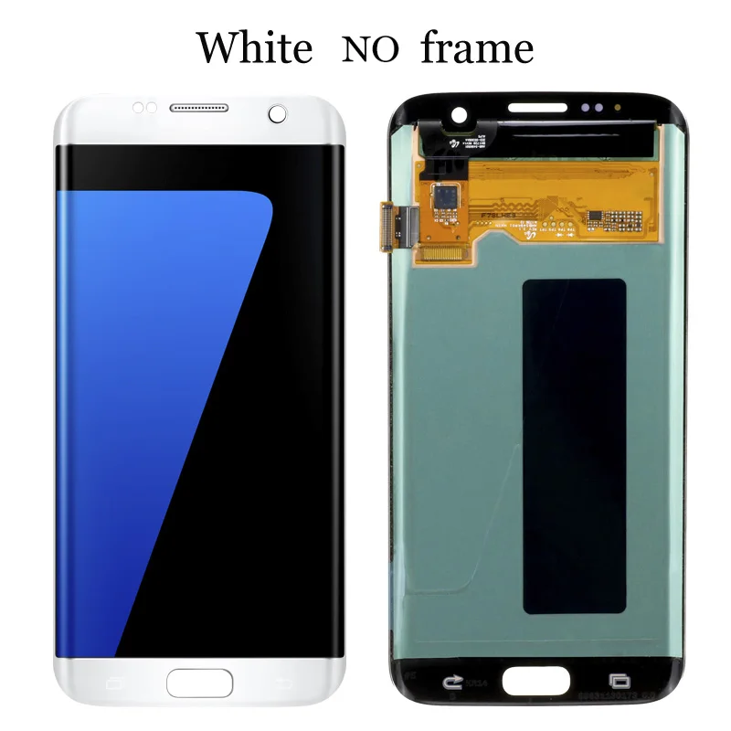 White No Frame 5,5 ''Супер AMOLED дисплей с рамкой для SAMSUNG Galaxy s7 edge G935 G935F сенсорный экран дигитайзер дисплей+ Сервисный пакет - Цвет: White No Frame
