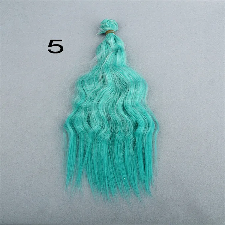 25 см свободные вьющиеся волосы утки для BJD/Blyth/американские куклы DIY аксессуары - Цвет: 5