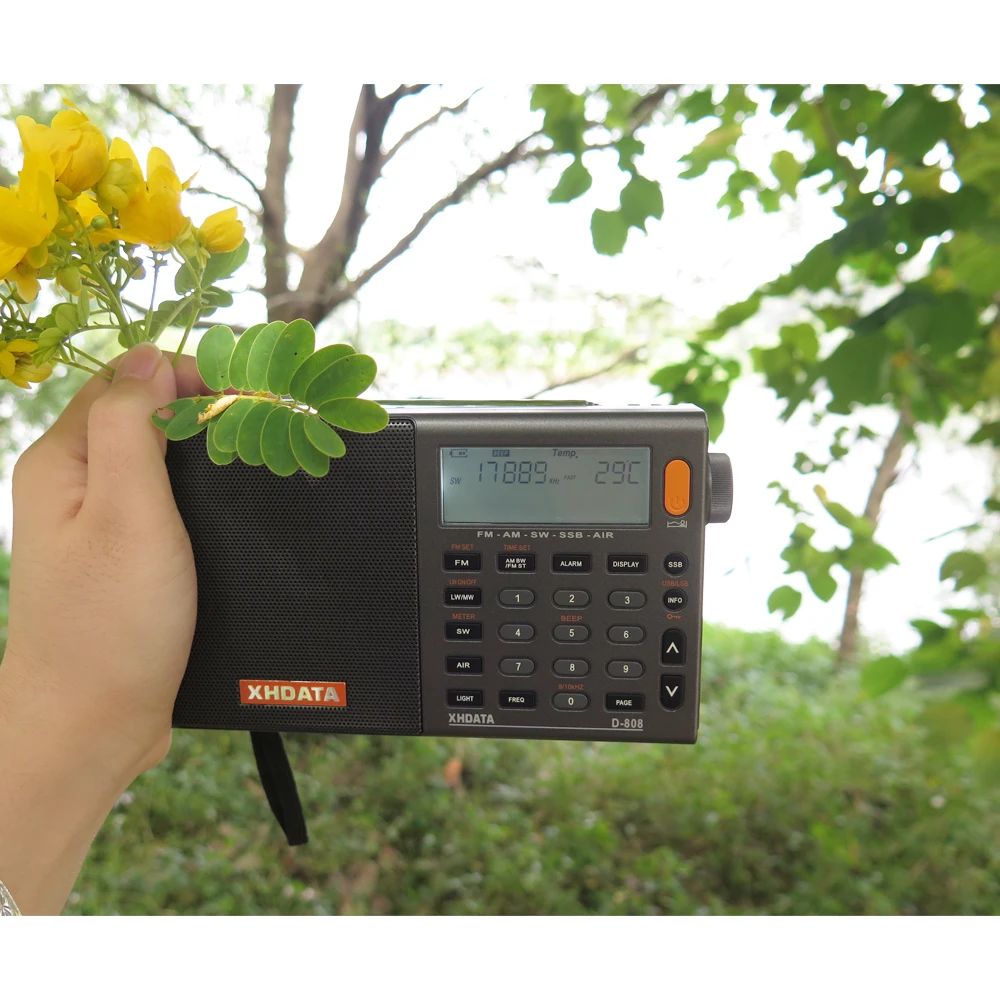 XHDATA D-808 Портативный цифровой радиоприемник FM стерео/SW/MW/LW SSB воздуха RDS мульти радиодиапазоне Динамик С ЖК-дисплей Дисплей будильник