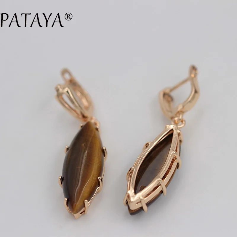PATAYA, эксклюзивный RU,, 585, розовое золото, висячие серьги, разноцветные, натуральный камень, серьги для женщин, вечерние, свадебные, индийские ювелирные изделия