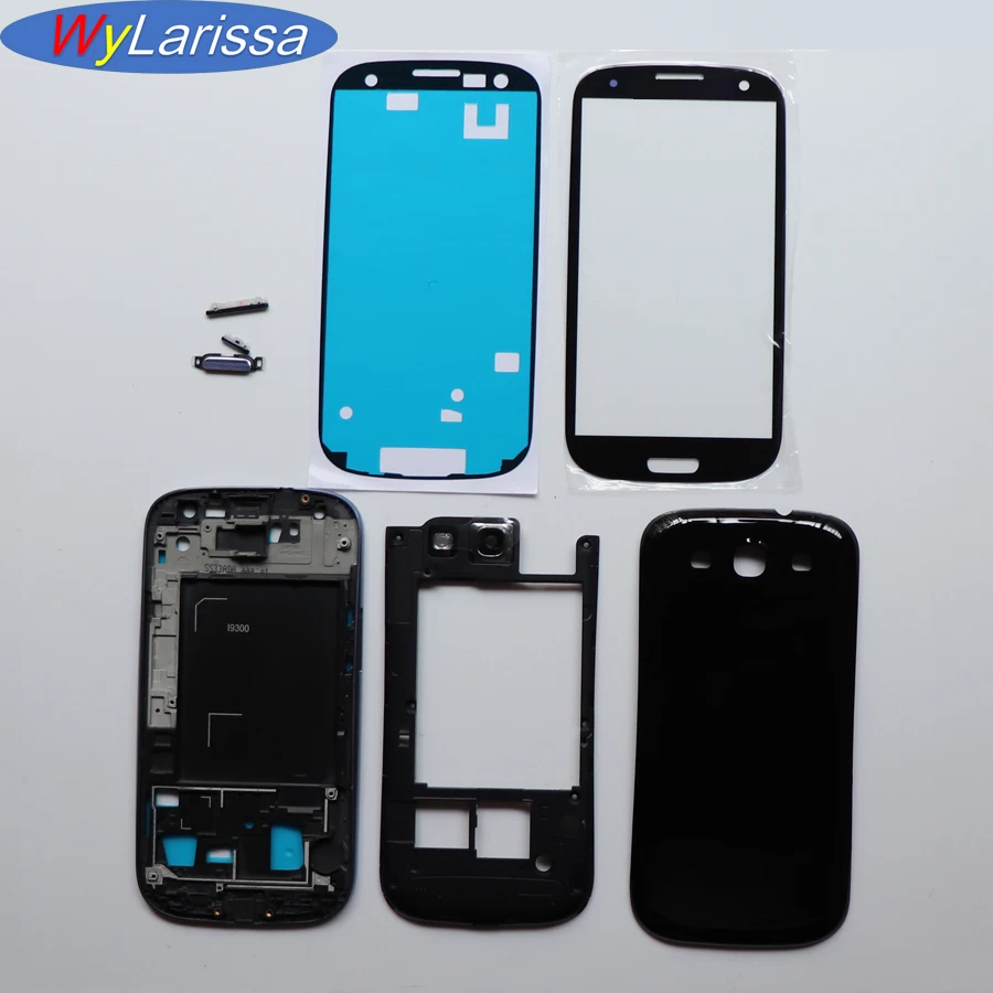 Новый Полный комплект для корпуса samsung galaxy s3 i9300 9300i + средняя рамка задняя крышка